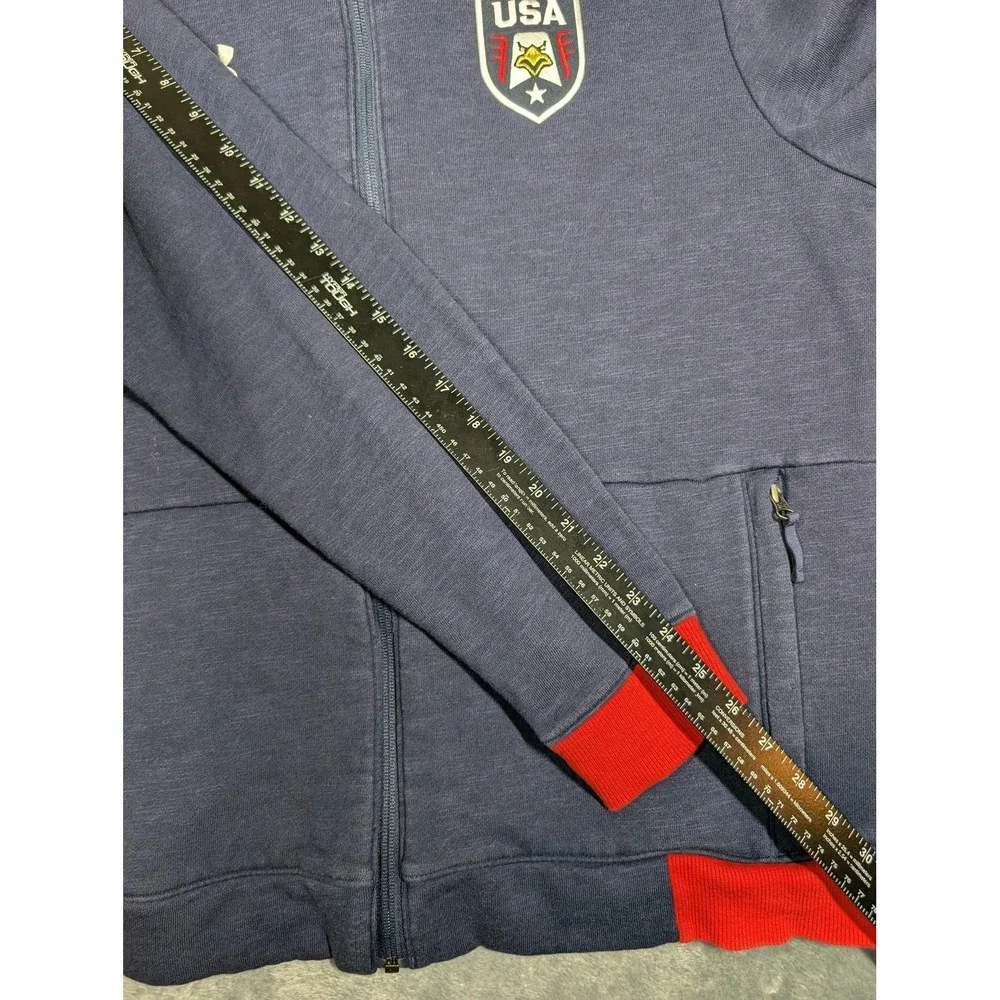 United States of America Jacket Mens XL Blue Red Full Zip Team USA Crest Fleece